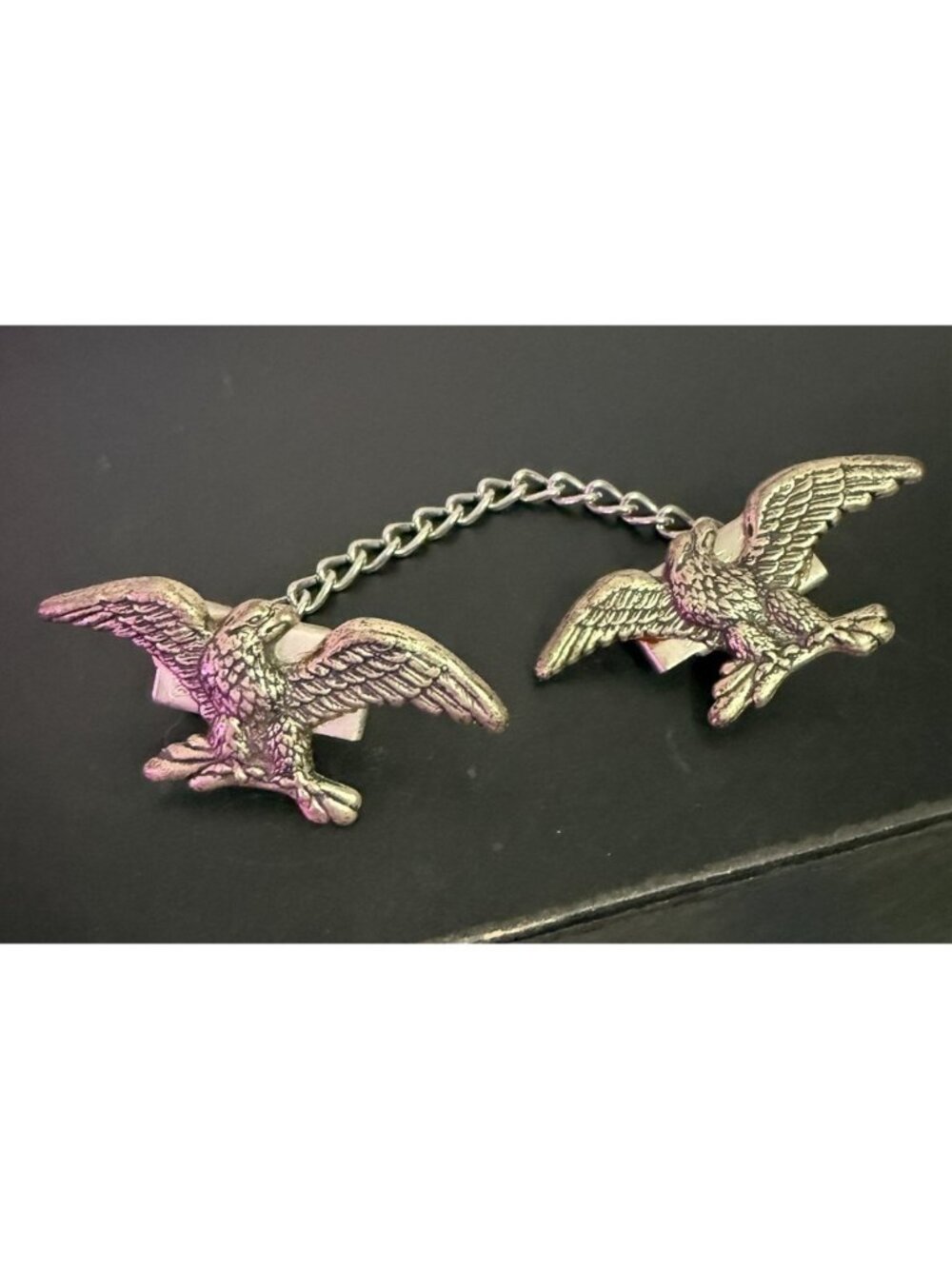 Vintage Scarf Sweater Clip Eagle Bird Silver Tone Cape Clip